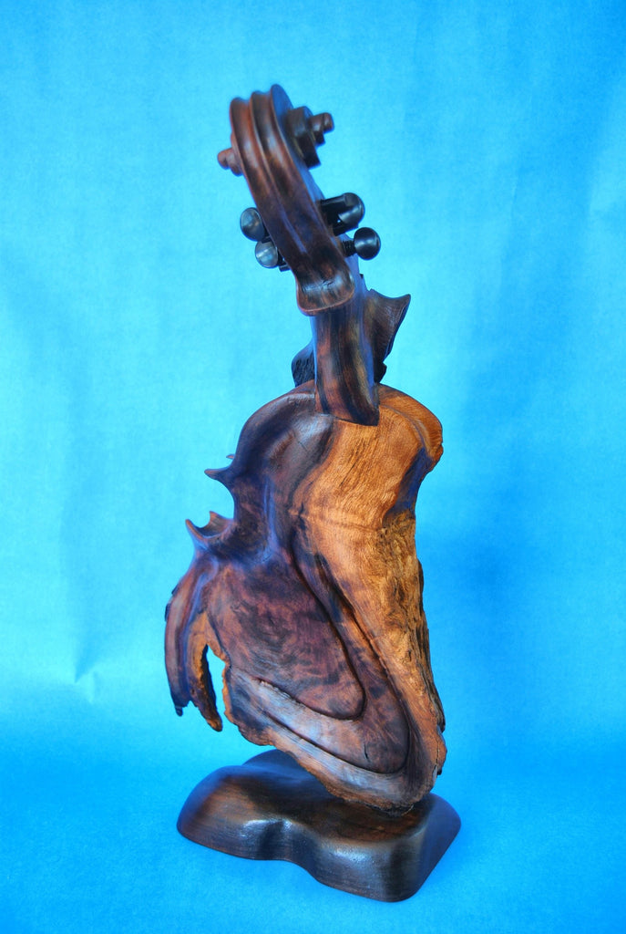 Bruce MenNe' - "Alameda" Surreal Single Violin Wood Sculpture