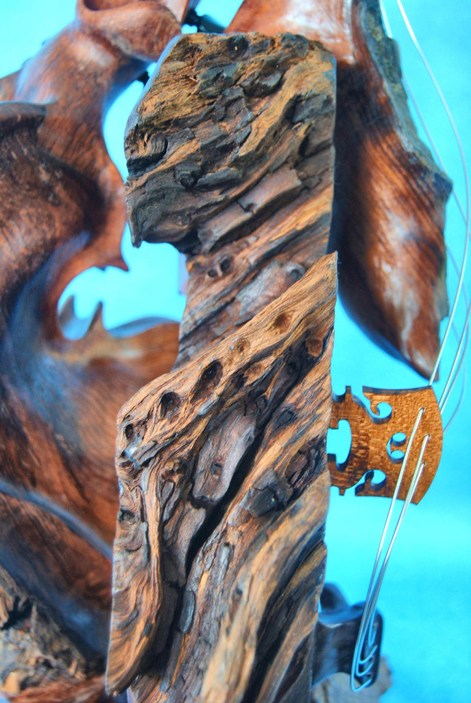 Bruce MenNe' - "Flamboyant Ladies" Double Violin Wood Sculpture