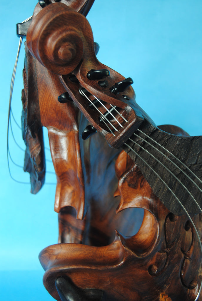 Bruce MenNe' - "Flamboyant Ladies" Double Violin Wood Sculpture
