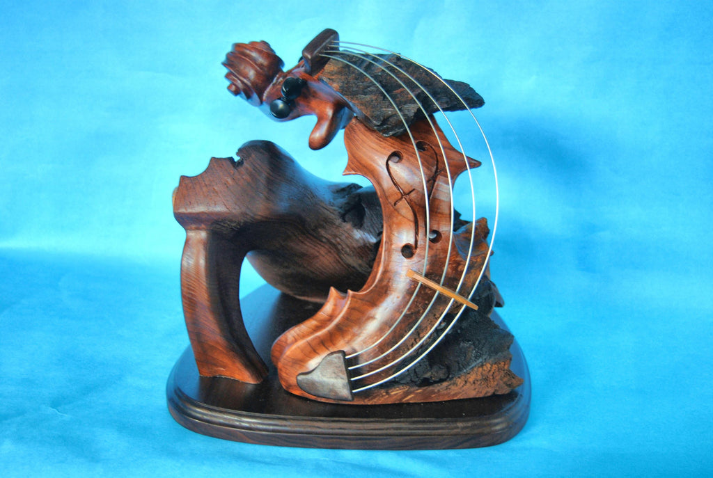 Bruce MenNe' - "Legato" Surreal Piano Violin Wood Sculpture